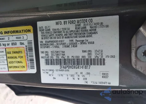 2016 Ford Fusion Se from USA, damaged, VIN 3FA6P0HDXGR141817